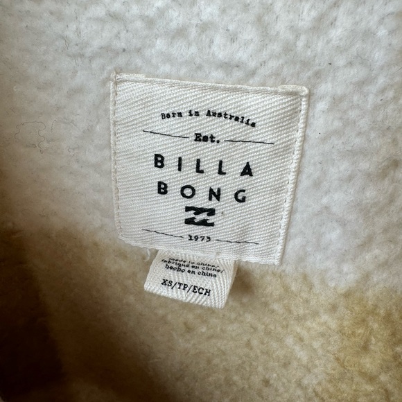 Billabong Fairbanks Fleece Shearling Yellow Plaid Jacket SZ XS - Picture 6 of 8